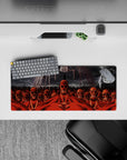 Attack on Titan mouse pad 28x12 inches featuring Colossal Titans and Eren’s Founding Titan in a dramatic, intense scene.
