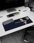 32x12 inches Boruto Uzumaki mouse pad, blade raised with neon karma patterns down his arm.
