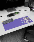 32x12 inches mouse pad showing purple-haired schoolgirl with backpack as paper planes float like wishes.
