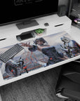 40x20 inches anime girl mouse pad showing a silver-haired heroine reaching out, framed by shining knights.