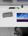 14x10 inches mouse pad featuring a twilight cityscape beneath a radiant, starry sky for a peaceful, inspiring workspace vibe.