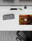 Megumin and Chomusuke anime mouse pad, 14x10 inches, from KonoSuba with sunset tones, capturing a sarcastic mood.