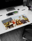 Naruto Uzumaki with Sakura, Sasuke and Kakashi on anime mouse pad 32x16 inches, Leaf headbands.