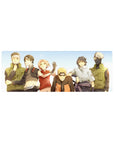 Naruto Team 7 group anime mouse pad 32x12 inches with Kakashi, Iruka, and Sai under blue sky.