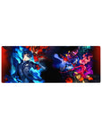 Anime mouse pad 32x12 inches featuring Persona 5 Royal's Joker with blue flames, Arsène, and the Phantom Thieves in action.