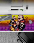 Vibrant 36x16 desk pad with Jujutsu Kaisen Halloween chaos perfect for adding playful desk decor