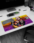 Playful Halloween design on 32x16 Jujutsu Kaisen mouse pad with Yuji Gojo Megumi Nobara for fans