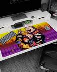 Halloween-themed Jujutsu Kaisen 40x20 desk pad showcasing chaotic fun with Yuji Gojo Megumi Nobara