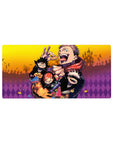 Jujutsu Kaisen mouse pad 32x16 showcasing Halloween-themed Yuji Gojo Megumi Nobara for festive gaming