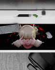 36x16 inches desk pad featuring Himiko Toga, capturing her eerie expression and dark energy in My Hero Academia.
