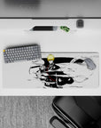 32x12 inches mouse pad showcasing Ichigo in black-and-white manga design for a bold, high-energy Bleach aesthetic.
