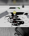 40x20 inches mouse pad showcasing Ichigo in bold black-and-white manga style with intense lines and raw power.