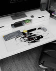 Modern 32x16 inches mouse pad featuring Ichigo Kurosaki in bold black-and-white manga style with raw energy and crisp lines.