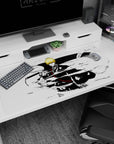 Large 40x20 inches mouse pad featuring Ichigo Kurosaki in striking black-and-white manga style with dynamic energy and intensity.