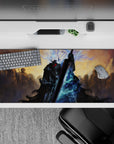 36x16 inches desk pad showcasing Guts in his Berserker Armor surrounded by ethereal spirits, capturing the dark energy and intensity of the Black Swordsman.