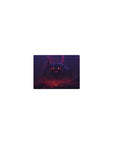 Classic anime mouse pad 14x10 inches with lone hero vs colossal shadow beast in a cavern boss arena.