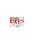 Classic anime girl mouse pad 14x10 inches with five bridal girls, veils, tiaras, and hush poses on rainbow confetti.