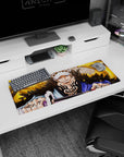 Small but impactful 32x12 mouse pad showcases Trafalgar Law's glowing tattoos with intricate artistry