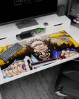 Heart Pirate design on 40x20 mouse pad perfect for celebrating Law's intensity and leadership in One Piece