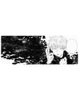 Compact Jujutsu Kaisen mouse pad 32x12 with Gojo Satoru's iconic pose and cosmic background for fans