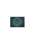 Classic anime mouse pad 14x10 inches with teal falling code forming a sharp hacker face on navy.