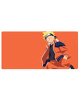 Minimal Naruto anime mouse pad design with clean lines and wide orange backdrop, 32x16 inches.