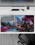 32x16 inches mouse pad with hidden mountain temple, blending waterfalls and cherry blossoms for a tranquil, peaceful workspace.