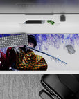 Sleek 36x16 inch desk pad featuring Giyu's water-inspired technique for fans of Demon Slayer's themes
