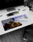 Durable 32x16 inch mouse pad with Giyu Tomioka's vibrant artwork, perfect for gaming and anime setups