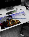 Premium 40x20 inch desk pad with Giyu Tomioka's stunning design, perfect for fans of Demon Slayer