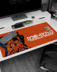 Large 40x20 inches mouse pad featuring Spike, Jet, Faye, Ed, and Ein with dynamic shading and cinematic orange hues for bold impact.