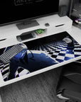 Dark design on 40x20 mouse pad perfect for adding psychological depth and enigmatic aesthetics to your setup or decor
