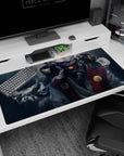 40x20 inches Naruto desk pad featuring Jiraiya with Gamakichi and Gamatatsu in misty rain.