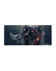 28x12 inches anime mouse pad with rain-soaked Jiraiya scene, splashing water texture and grain detail.