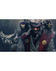 40x20 inches anime desk pad with rain-soaked Jiraiya design, water splash textures, and soft grain detail.