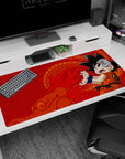 Premium 40x20 inch desk pad with Kid Goku design, perfect for bringing retro vibes to any workspace