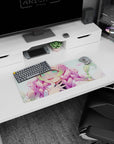 Anime mouse pad featuring Kokushibo from Demon Slayer, size 28x12 inches, with vibrant colors and intricate details.