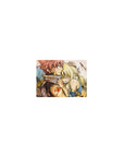 Classic anime mouse pad 14x10 inches with hand-drawn duo, Fairy Tail emblem, smooth tracking edge print.