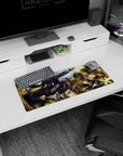 28x12 inches Mobile Suit Gundam mouse pad showing Zaku II squad firing in a canyon battlefield.