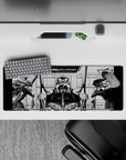 32x12 inches mouse pad featuring battle-worn Evas, high-contrast monochrome design for an intense, Evangelion-inspired workspace.