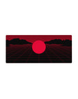 Streamlined Crimson Grid Mirage mouse pad 28x12 featuring red gridlines for bold and stylish workspace decor