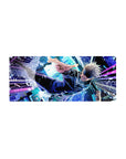 Mouse pad featuring Satoru Gojo, 28x12 inches, with vibrant colors and action-packed energy, perfect for Jujutsu Kaisen fans.