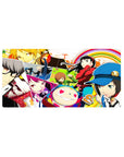 Anime mouse pad 32x16 inches featuring Persona 4 characters Yu, Chie, Yukiko, and Teddie in vibrant colors.