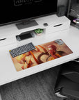 My Hero Academia mouse pad, 28x12 inches, with Zero Two and Strelizia in golden light, capturing the emotion of the sunset.