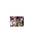Classic anime mouse pad 14x10 inches with split-world rivalry art, chess silhouettes, and drifting cards.