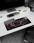 Pain and Itachi with the Akatsuki lineup anime desk mat, 28x12 inches, squad photo stare scene.