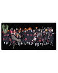 Naruto Shippuden Akatsuki lineup desk mat mouse pad, 32x16 inches, group portrait in cloaks.