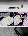 Striking yet calming 36x16 desk pad highlights Albedo's grace and beauty for refined fan appeal