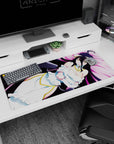 Peaceful Albedo artwork on 36x16 mouse pad captures her serene essence with intricate detailing