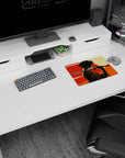 Mugen with sword and Jin in the distance on a Samurai Champloo anime mouse pad scene, 14x10 inches.